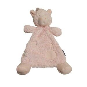 2023 Demdaco Pink Giraffe Lovey Rattle Plush Flat So Soft 14" Baby Toy